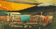 Tivadar Kosztka Csontvary Ruins of the Ancient theatre of Taormina oil painting artist